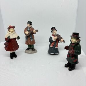 Vintage Lemax Victorian style Holiday Carolers Figurine Set of 4